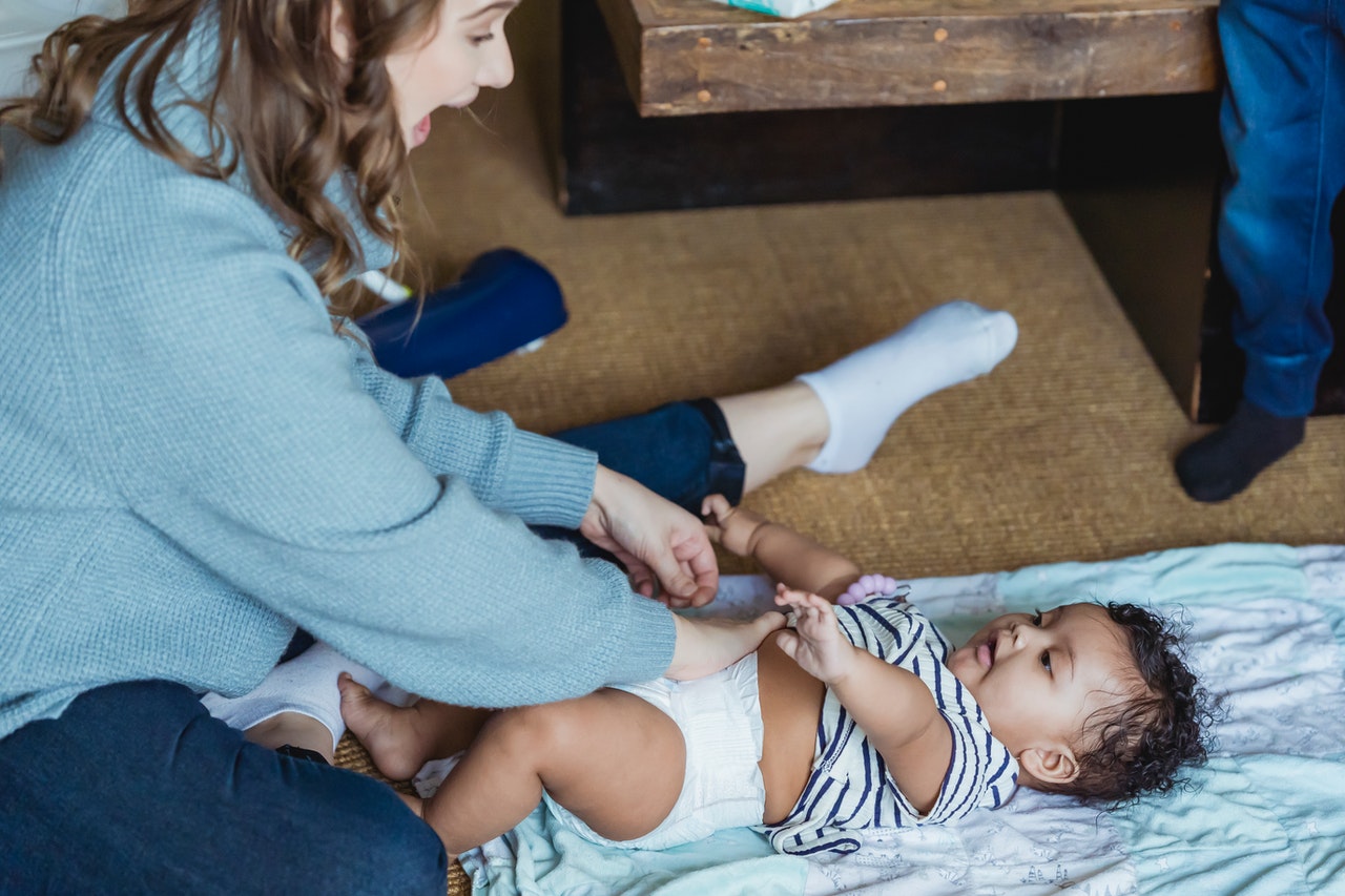 baby nappy changing time