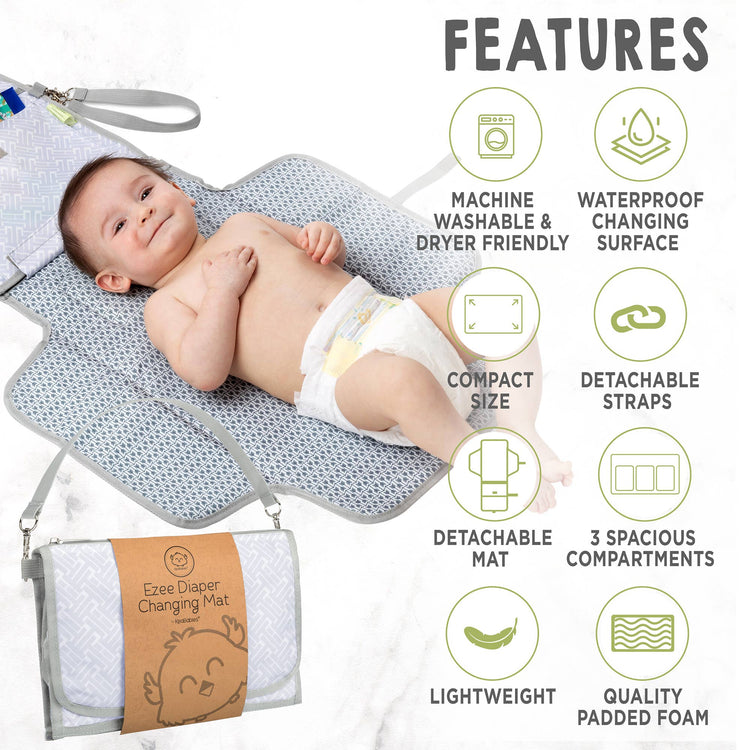 Ezee Portable Diaper Changing Pad Foldable Baby Changing Mat