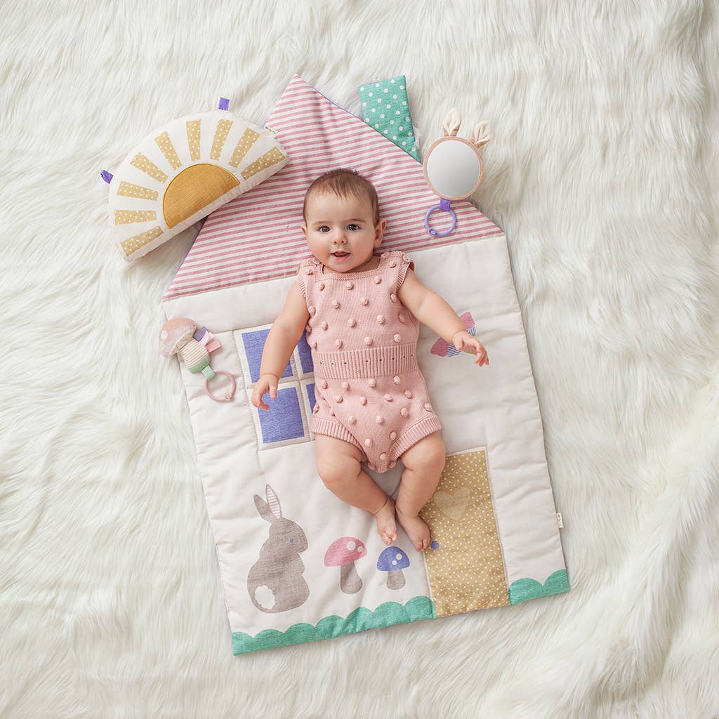 Itzy Ritzy Tummy Time Mat [Luxe Cottaged-Themed Baby Play Mat]