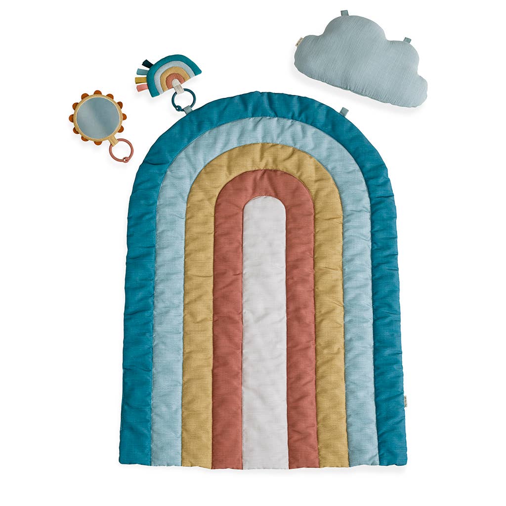 Tummy Time Rainbow Play Mat by Itzy Blitzy [Baby Play Mat & Baby Gift]