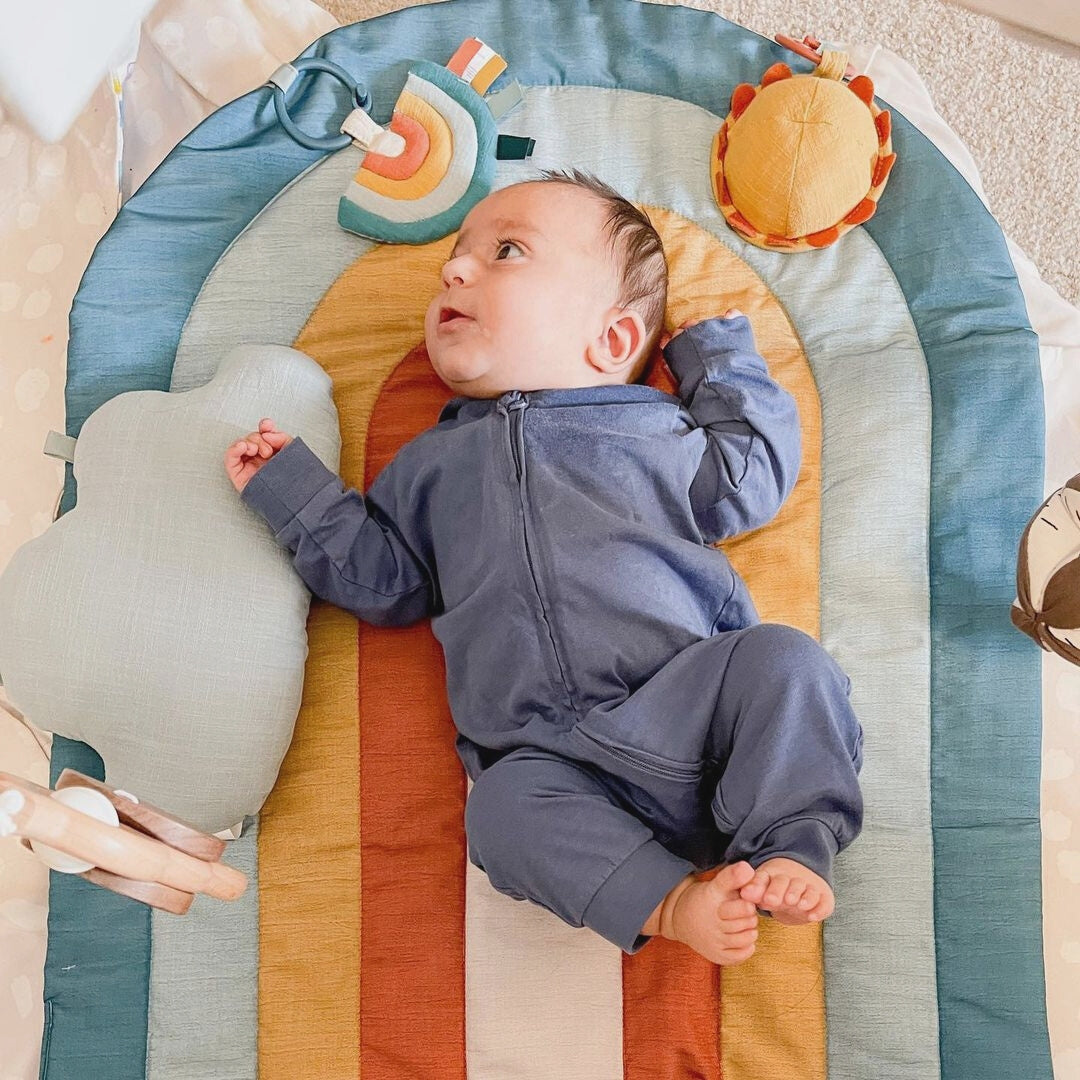 Tummy Time Rainbow Play Mat by Itzy Blitzy [Baby Play Mat & Baby Gift]